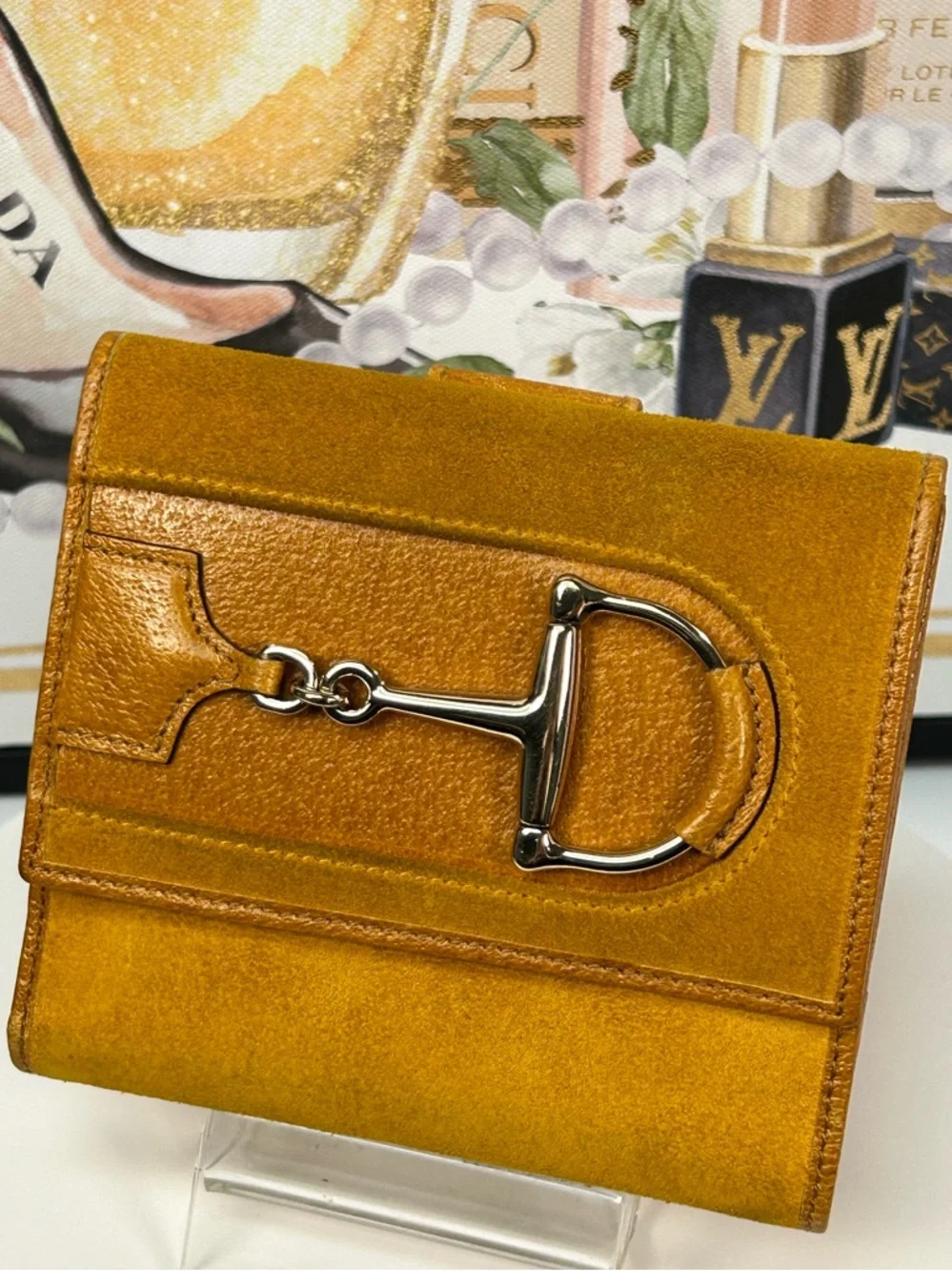 GUCCI Horsebit Suede/Leather Bifold Wallet 😍💛 - Picture 11 of 17